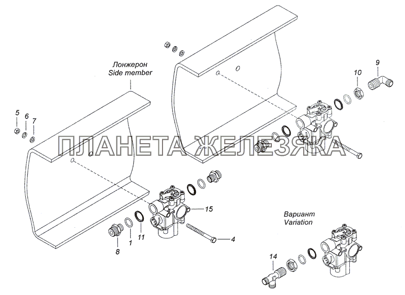 4308-3500042-41 Установка модуляторов АБС КамАЗ-4308 (2008)